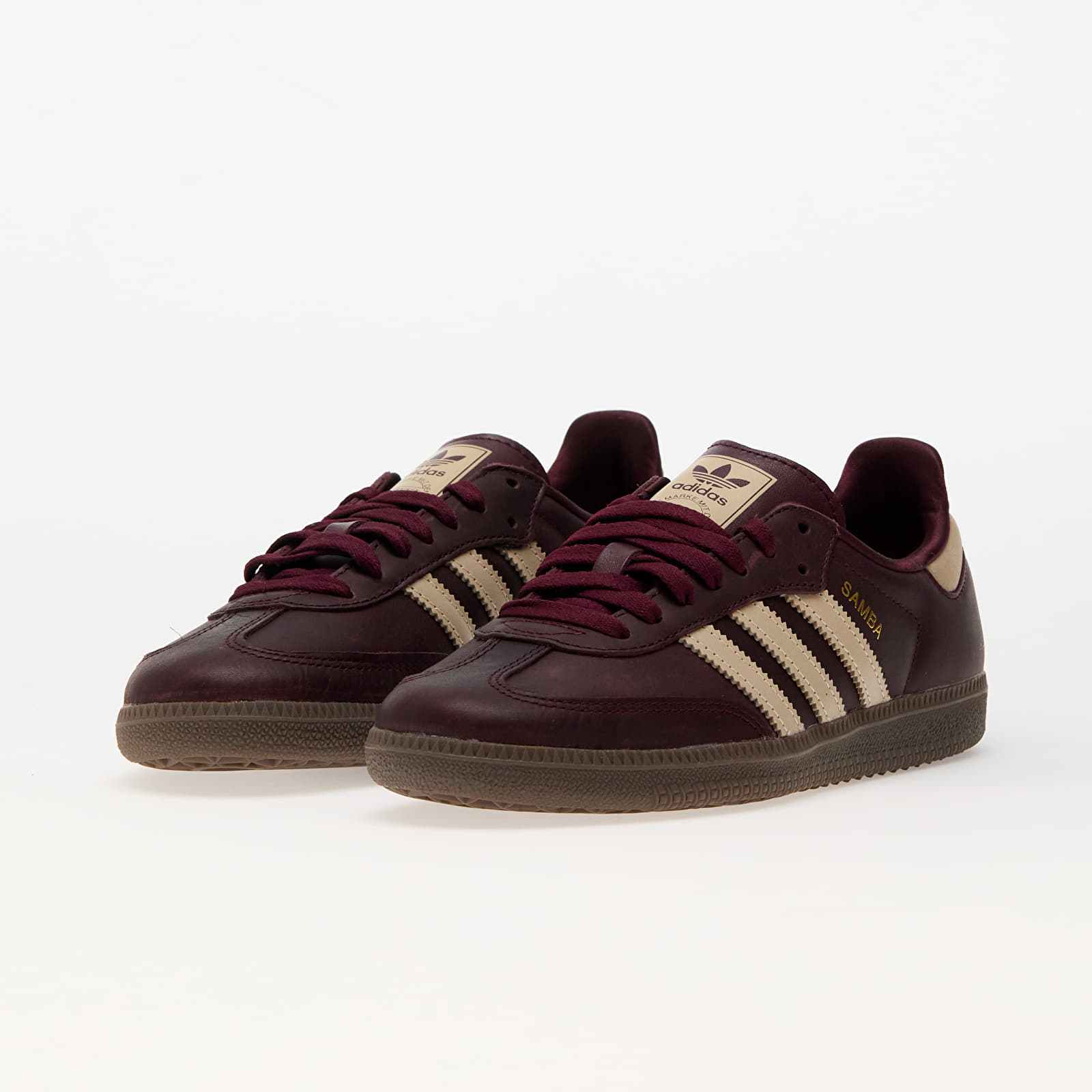 Women's sneakers and shoes adidas Samba Og W Maroon/ Crystal Sand/ Gold Metallic