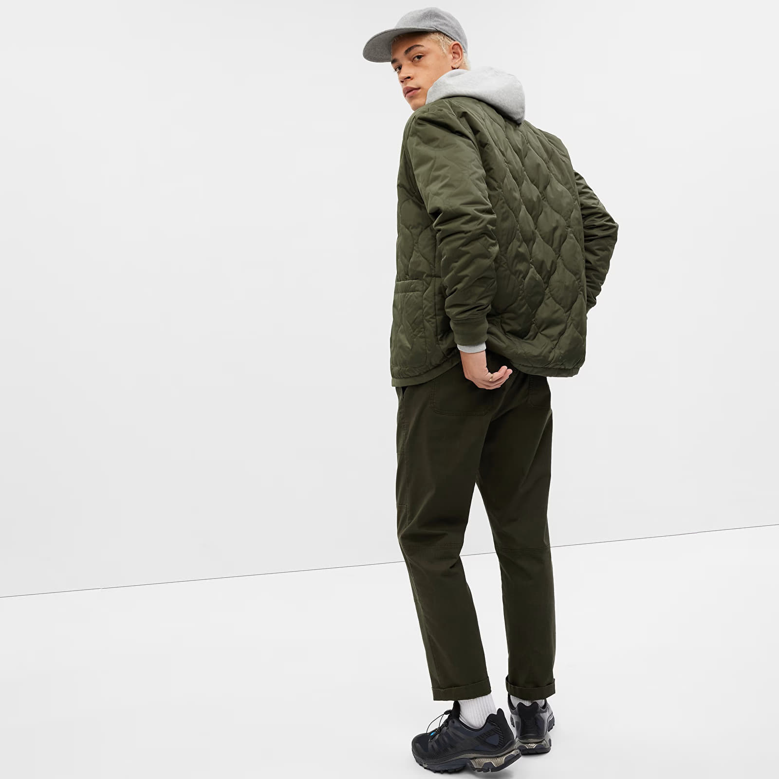 Kurtki męskie GAP Quilted Bomber Jacket Deep Depths