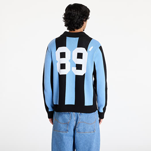Men s sweaters OBEY Soccer Jersey Sweater Light Blue Multi Queens