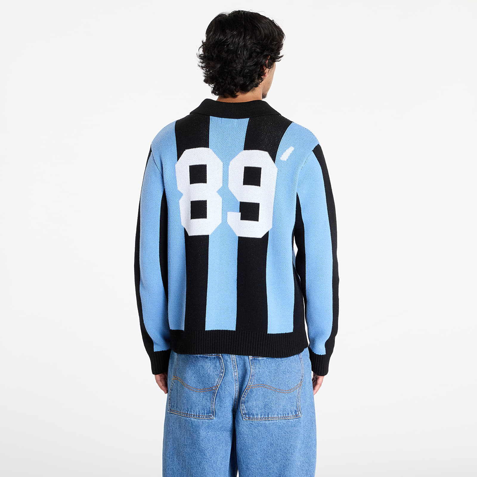 Herren Pullover OBEY Soccer Jersey Sweater Light Blue Multi