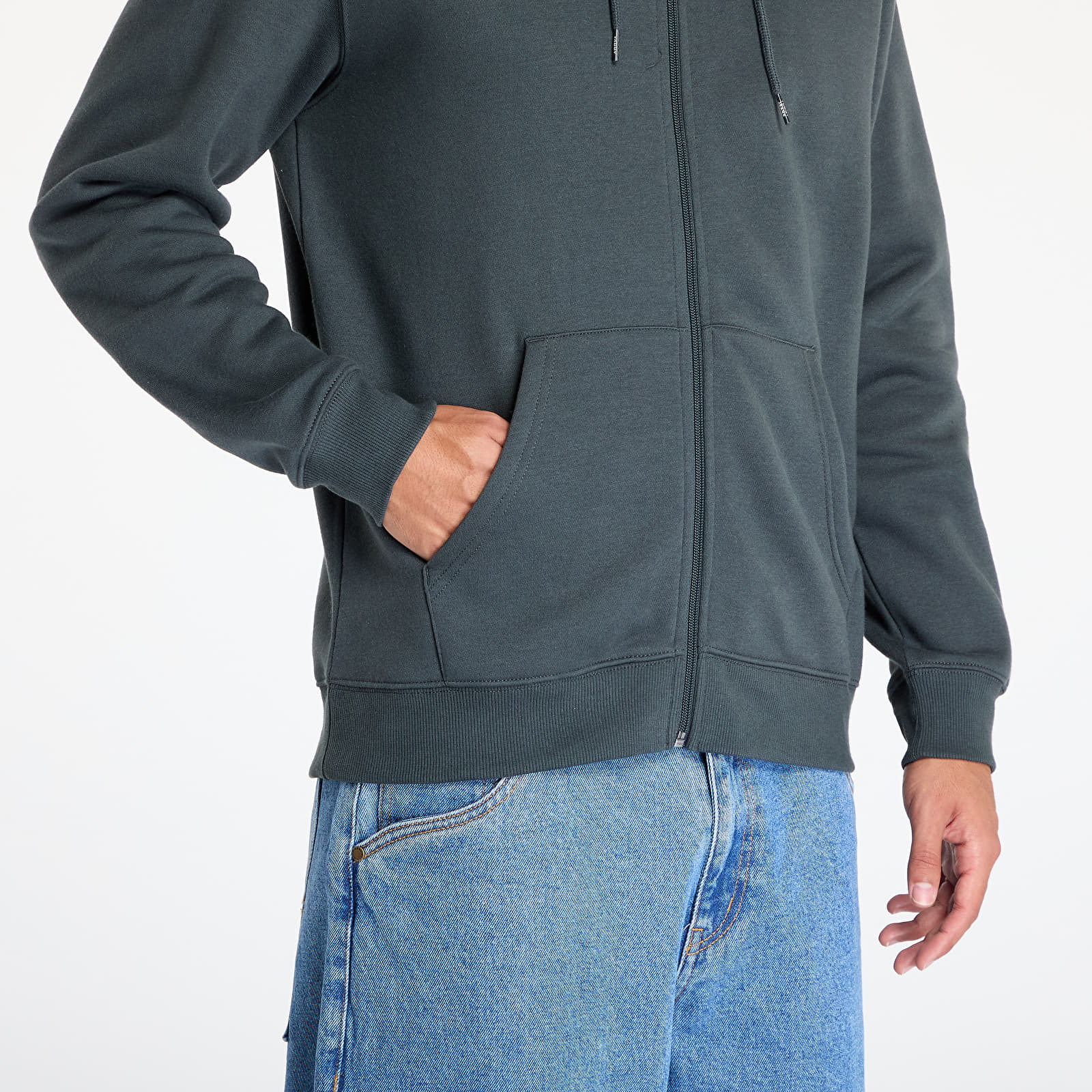 Gensere for menn Tommy Jeans Regular Flag Zip Through Hoodie New Charcoal