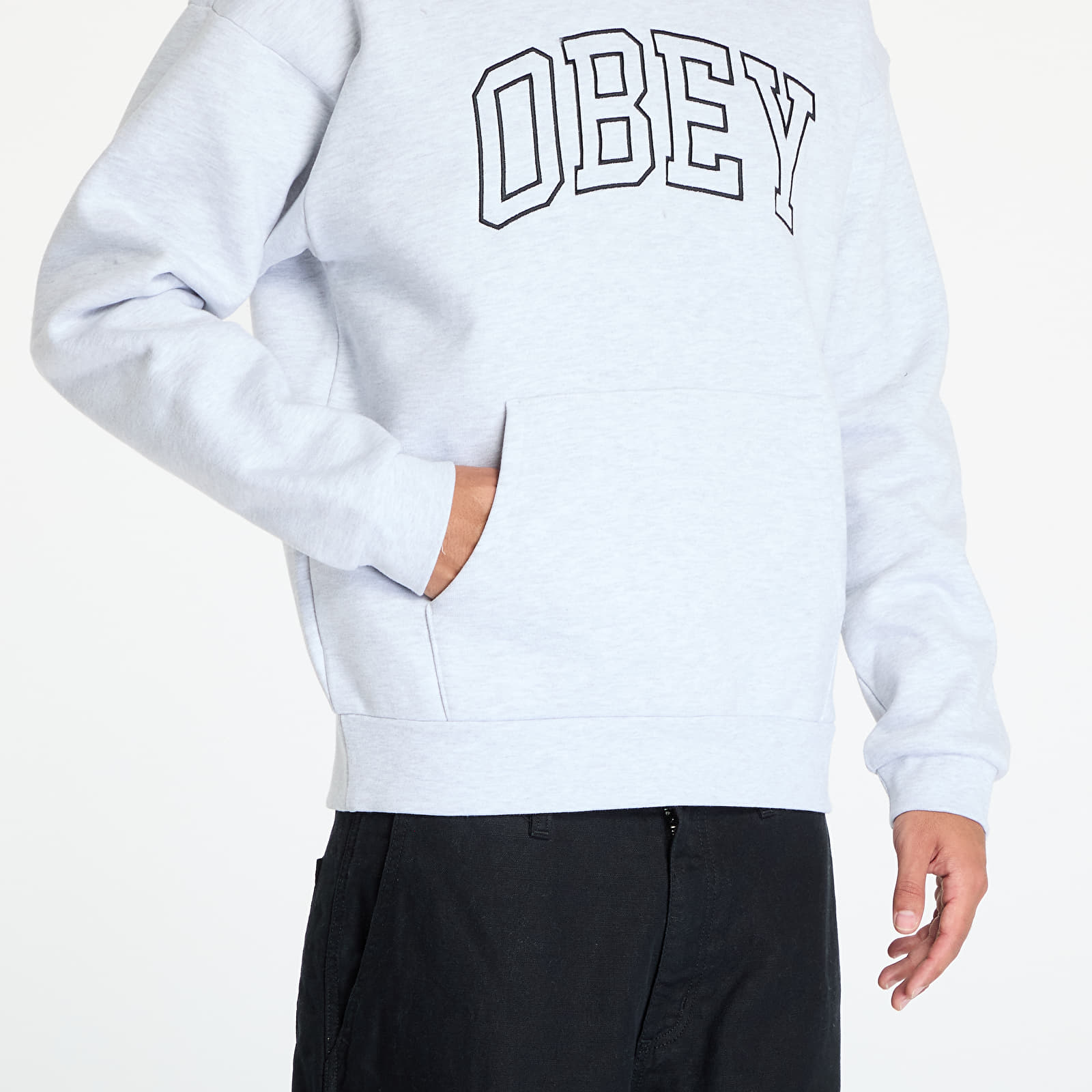 Men's sweatshirts OBEY Collegiate Extra Heavy Hoodie II Ash Grey