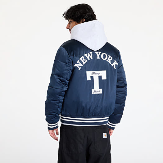 Giacche da uomo Tommy Jeans Satin Puffer Jacket Blue Queens