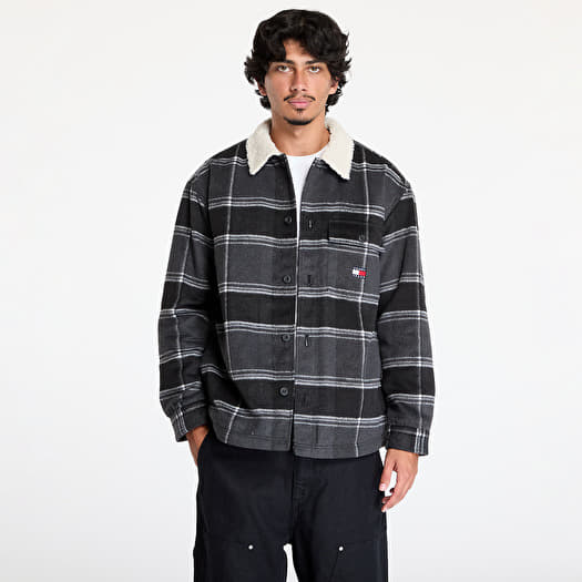 Tommy Jeans Check Sherpa Overshirt Black Check