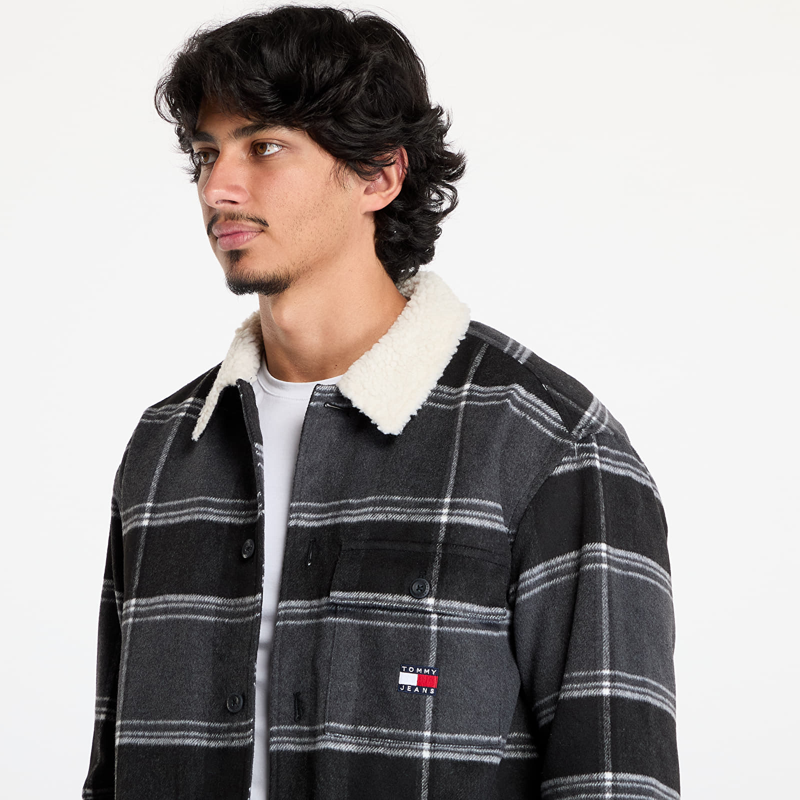 Overshirts Tommy Jeans Check Sherpa Overshirt Black Check
