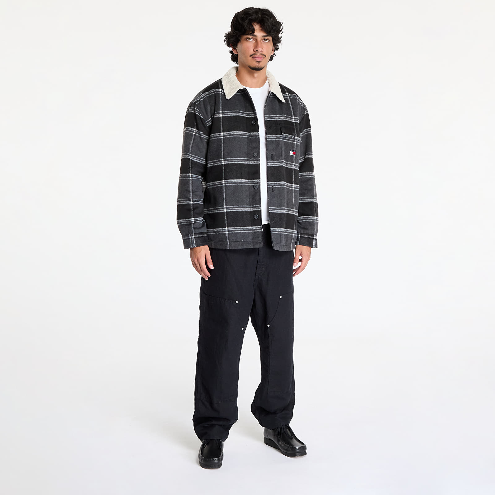 Overshirts Tommy Jeans Check Sherpa Overshirt Black Check