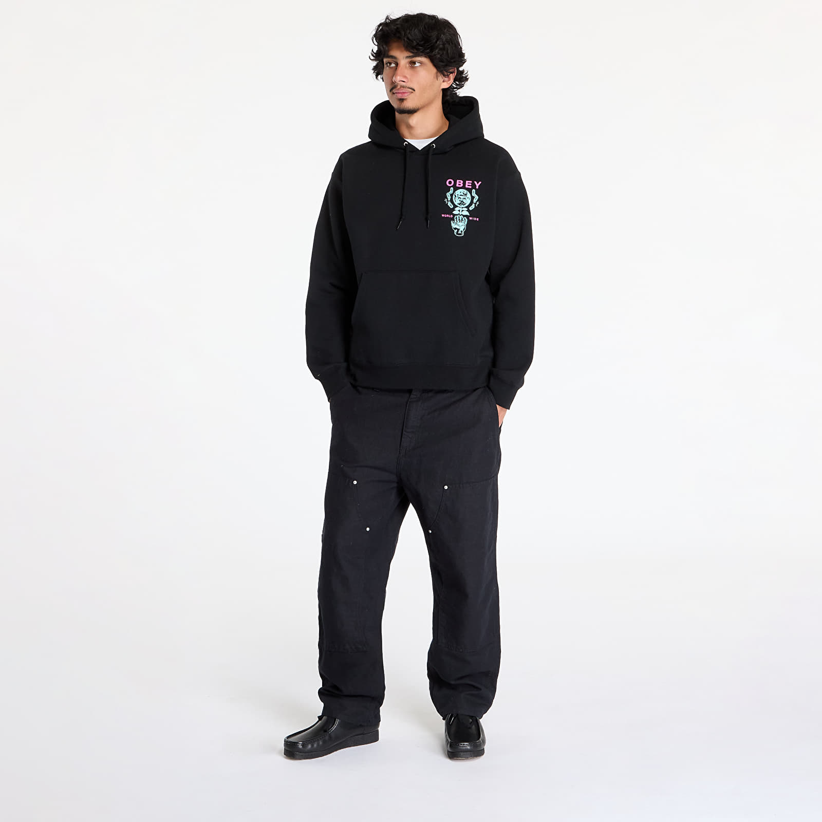 Men's sweatshirts OBEY Helping Hand Hoodie Black