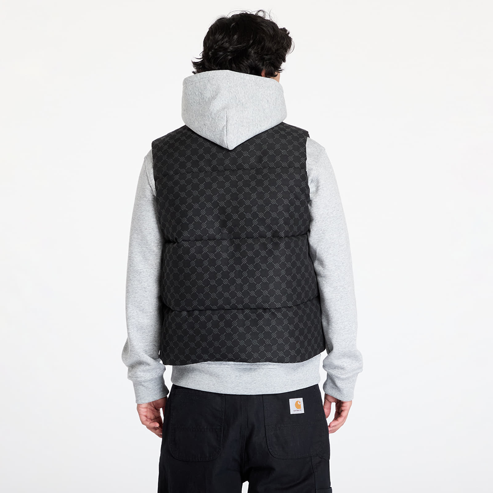 Heren vesten Daily Paper Pondo Cotton Monogram Bodywarmer Black
