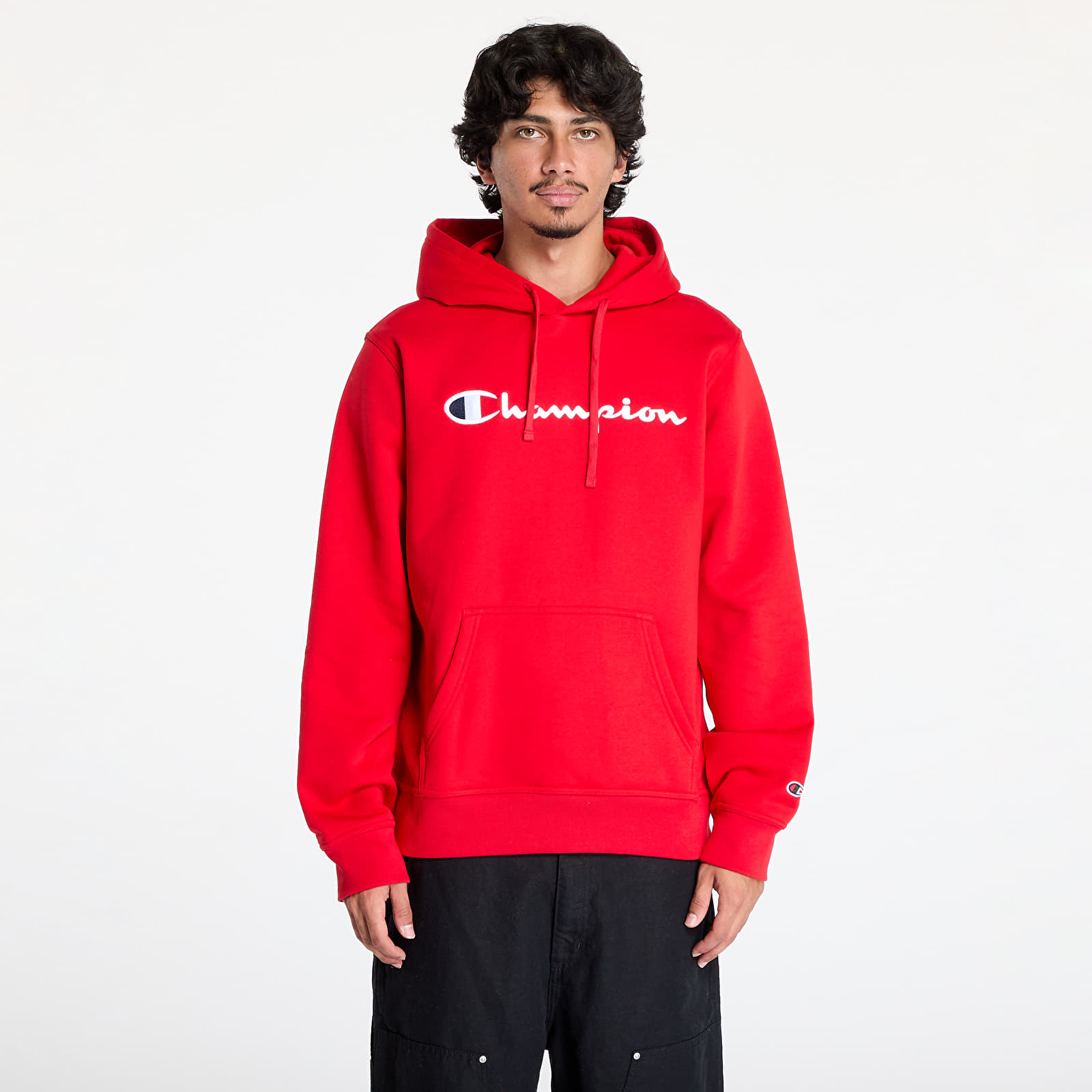 All red champion hoodie on sale