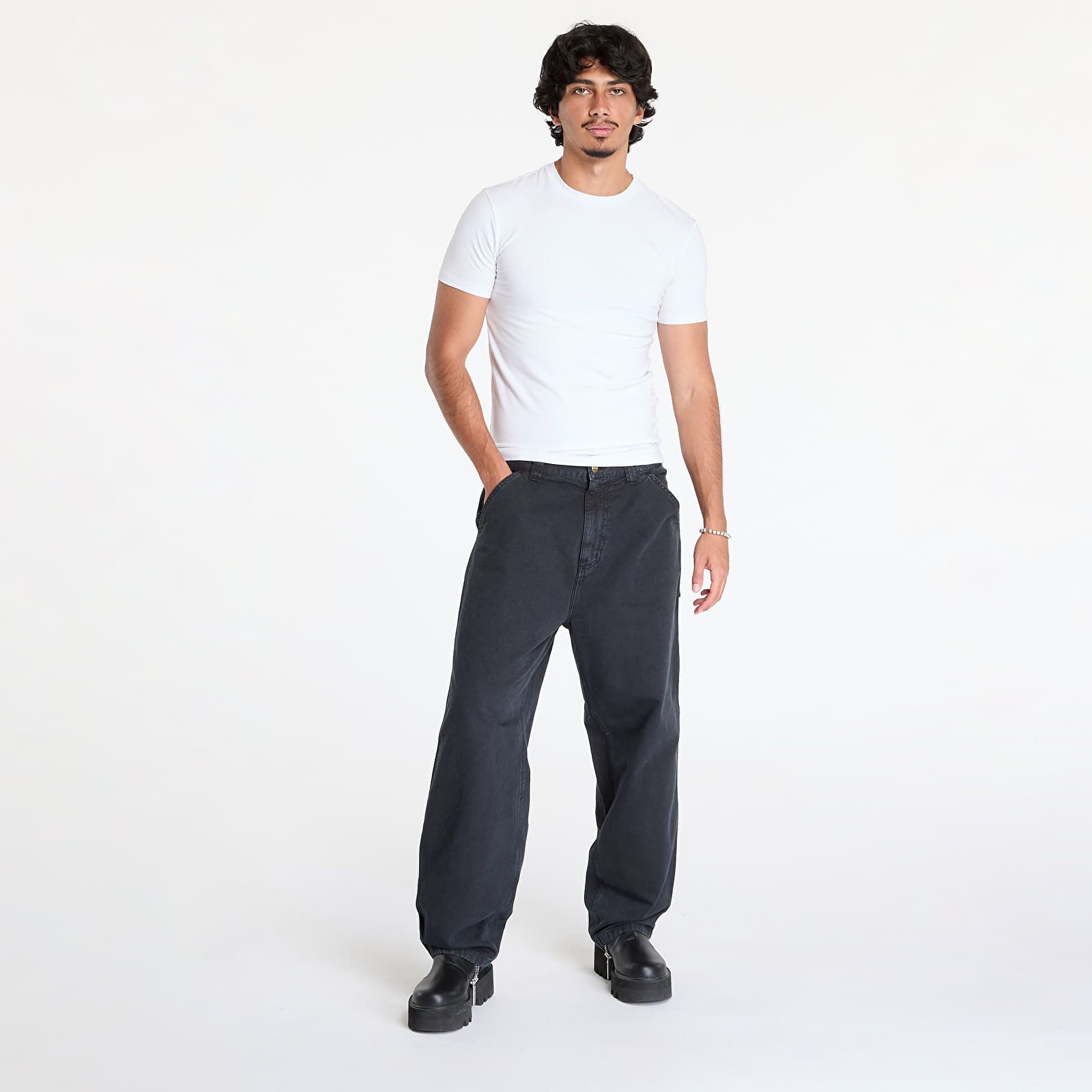 Pantalones Carhartt WIP OG Single Knee Pant Black Stone Dyed