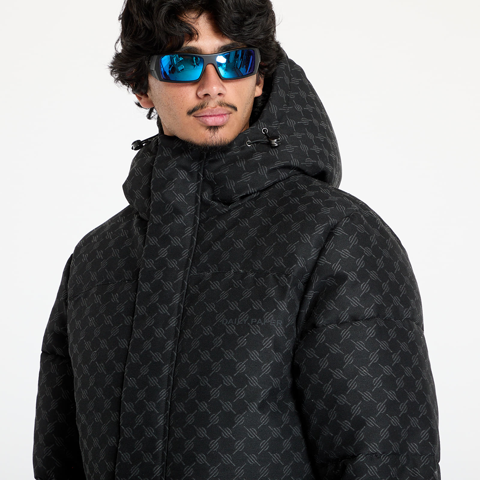 Herenjassen Daily Paper Oba Cotton Monogram Puffer Black