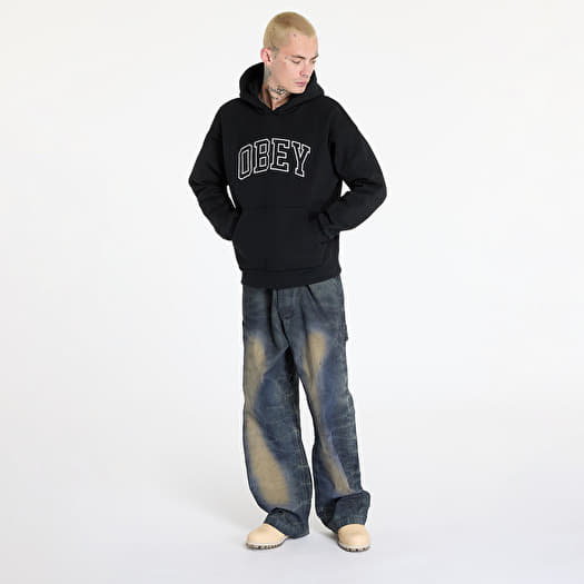 Sweats à capuche homme OBEY Collegiate Extra Heavy Hoodie II Black