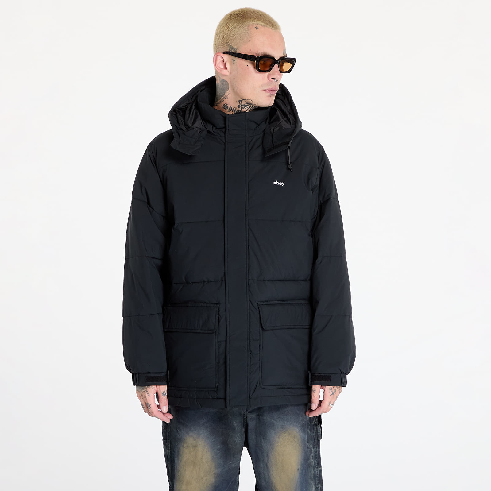 Herrenjacken OBEY Brunswick Puffer Black