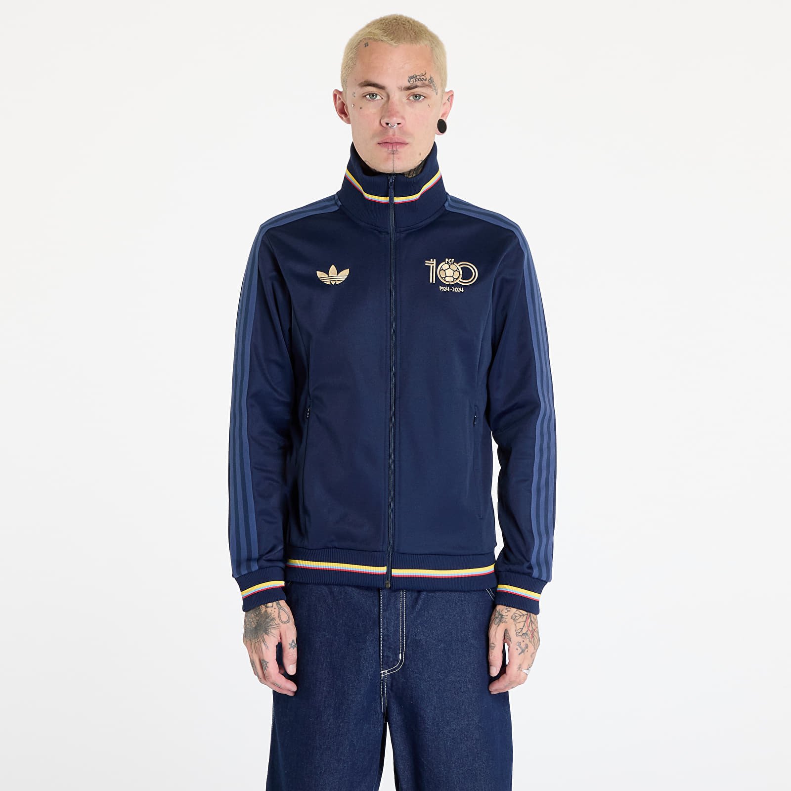 Sudaderas con capucha para hombre adidas FCF Anniv Track Top Night Indigo/ Tech Indigo