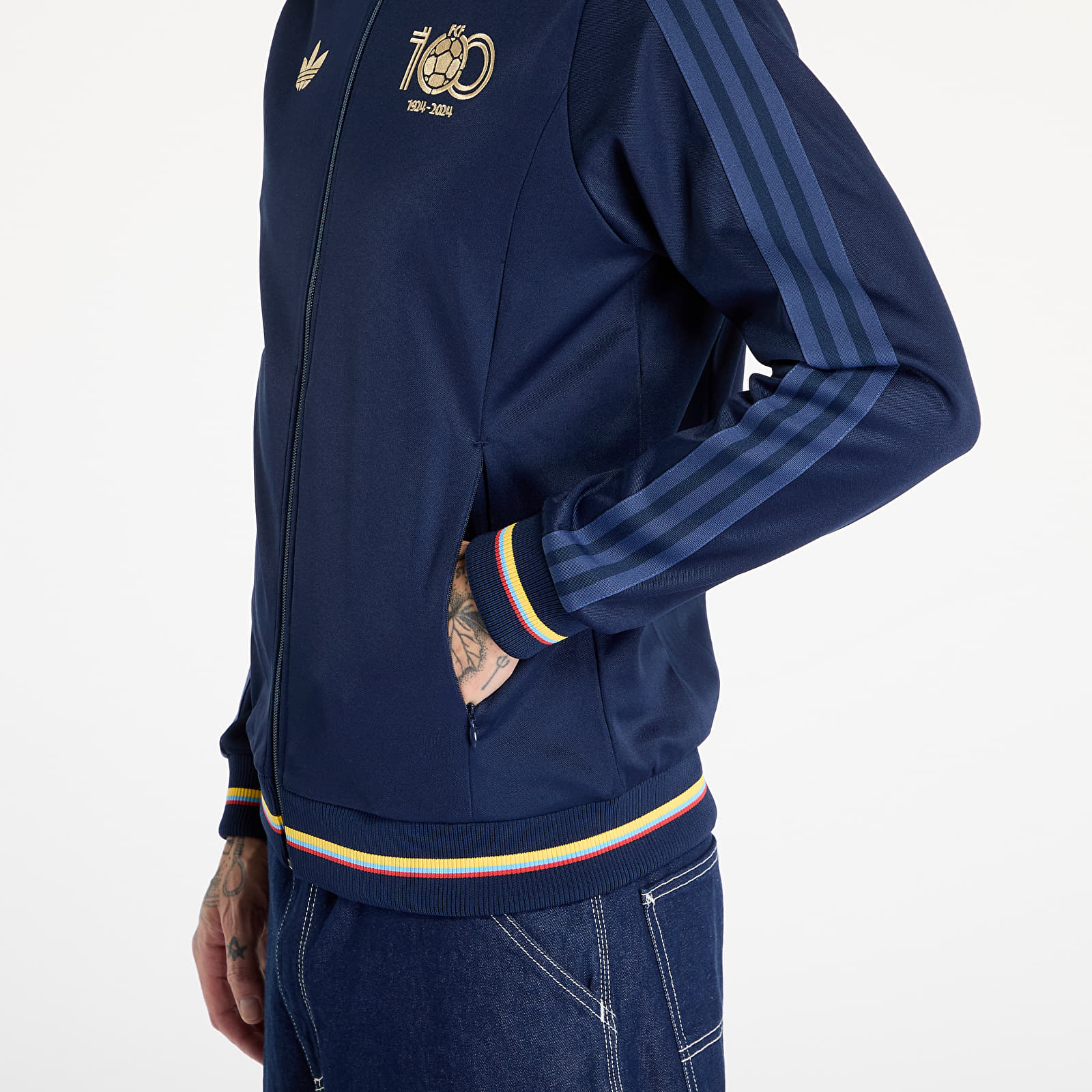 Sudaderas con capucha para hombre adidas FCF Anniv Track Top Night Indigo/ Tech Indigo