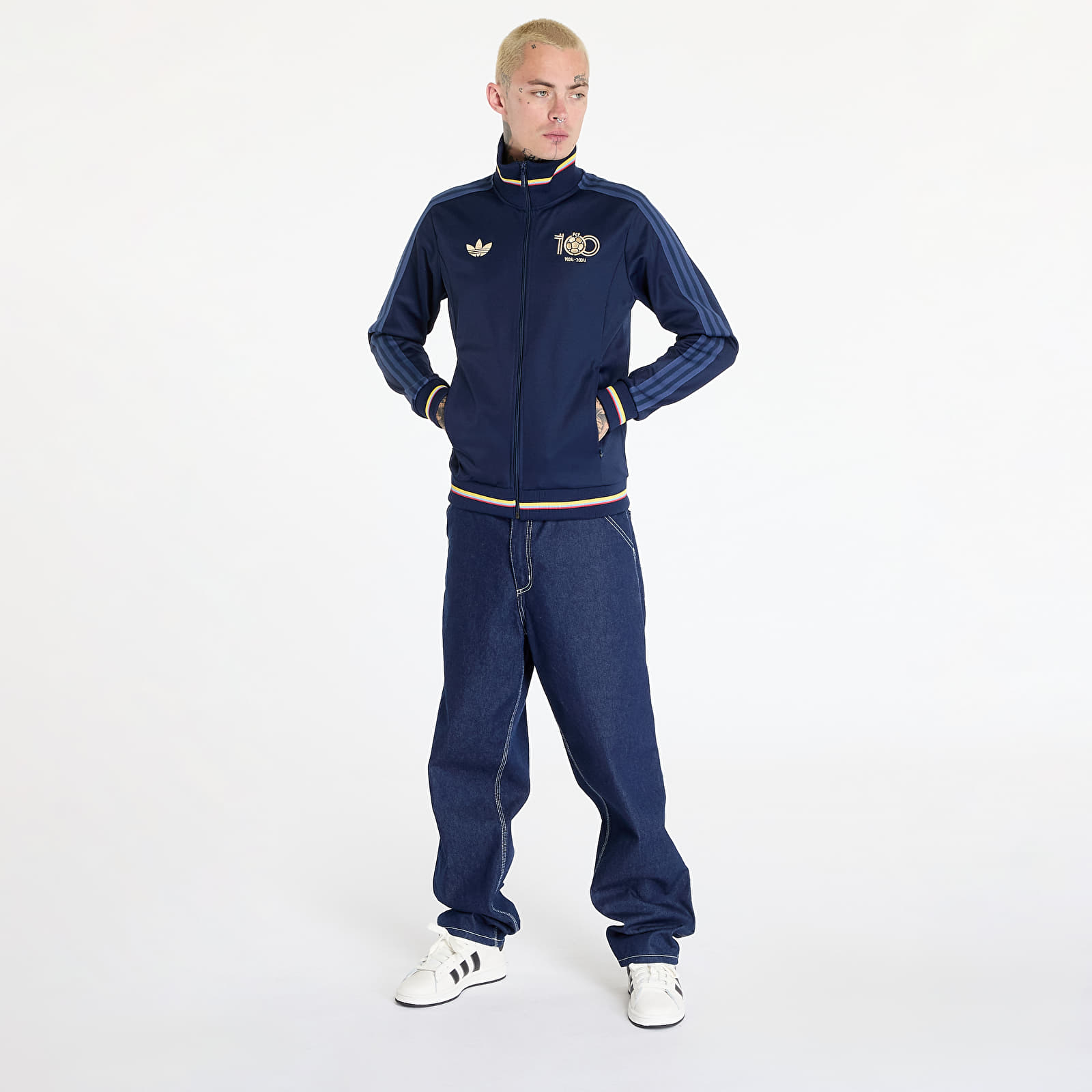 Sudaderas con capucha para hombre adidas FCF Anniv Track Top Night Indigo/ Tech Indigo