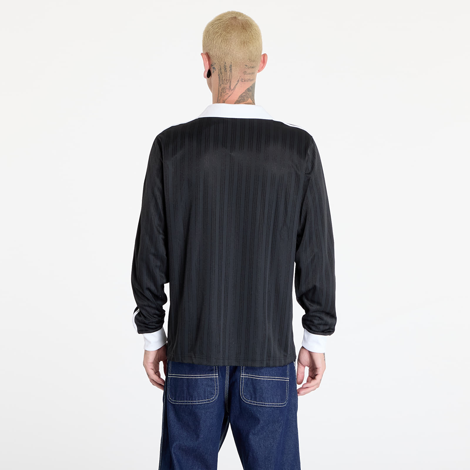 Men's T-shirts adidas Adicolor Piqué Football Long Sleeve T-Shirt Black