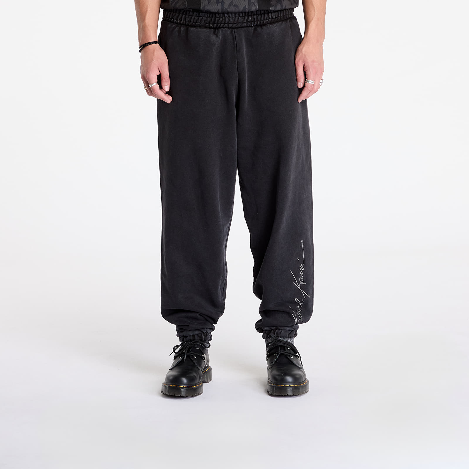 Moške športne hlače Karl Kani Autograph Heavy Os Sweatpants Black