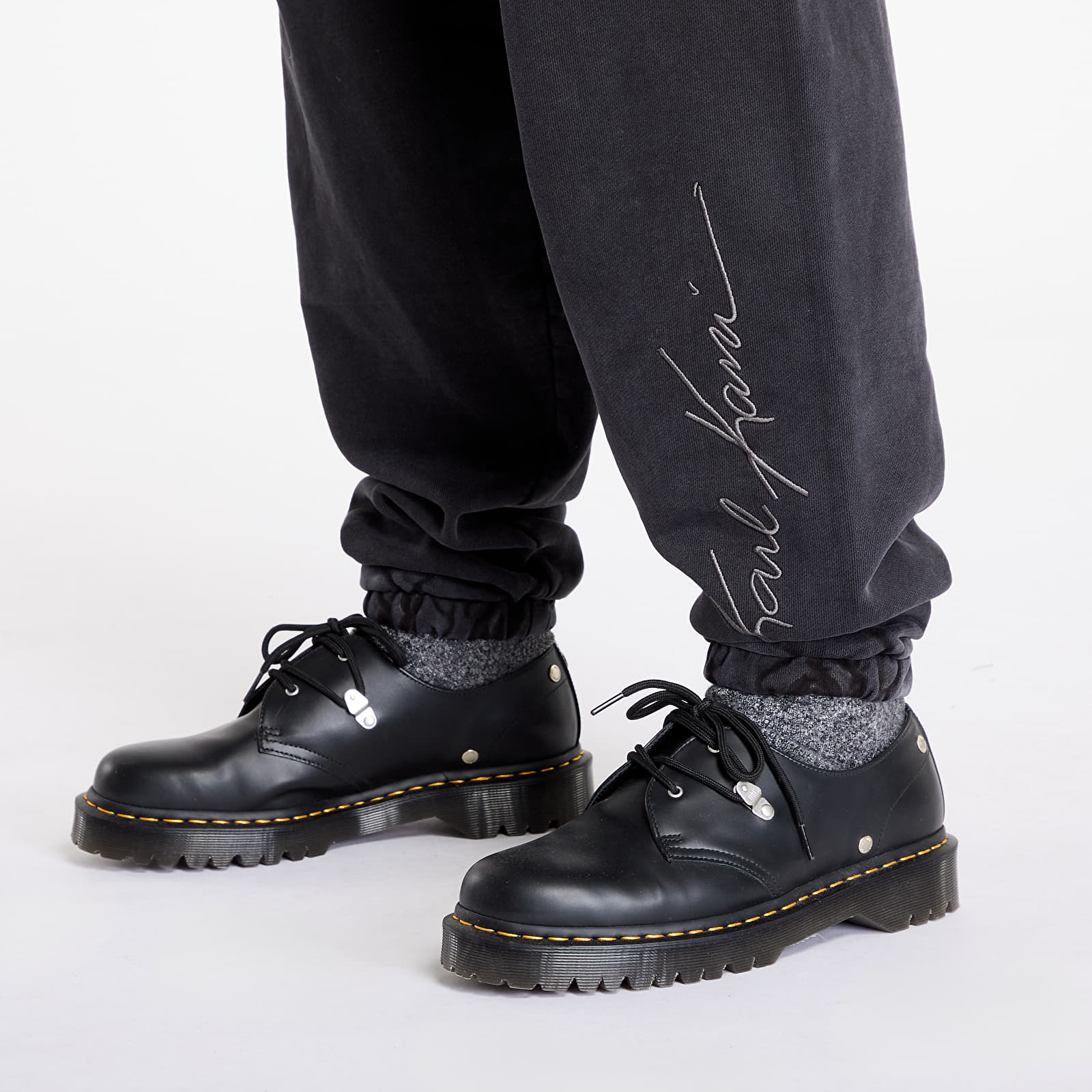 Moške športne hlače Karl Kani Autograph Heavy Os Sweatpants Black