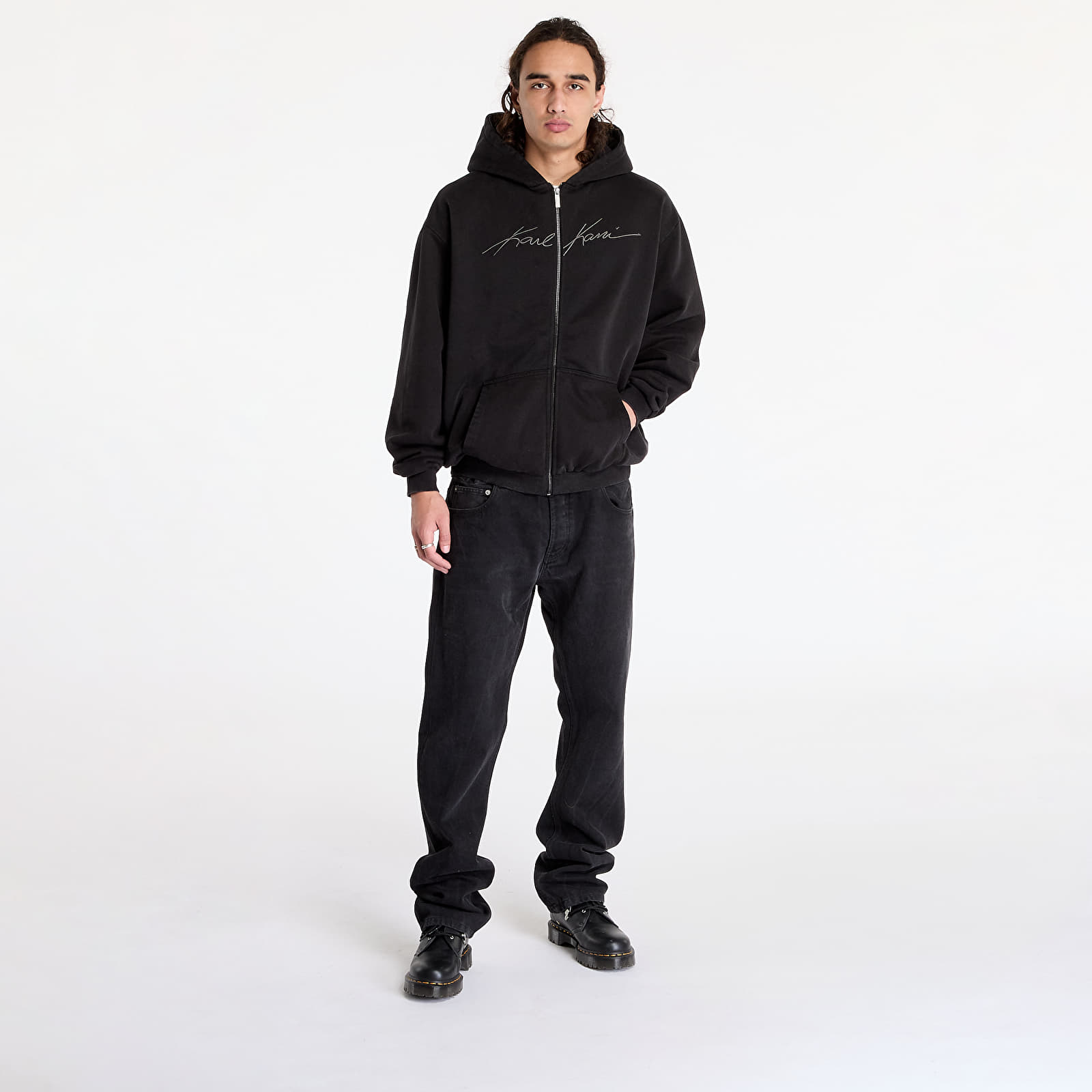 Hoodies and sweatshirts  Karl Kani Autograph Heavy OS Zip Hoodie Black