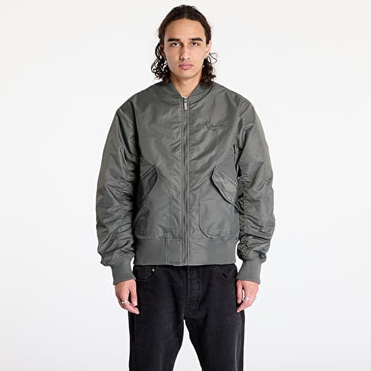Bunda Karl Kani Small Signature Distressed Bomber Jacket Anthracite