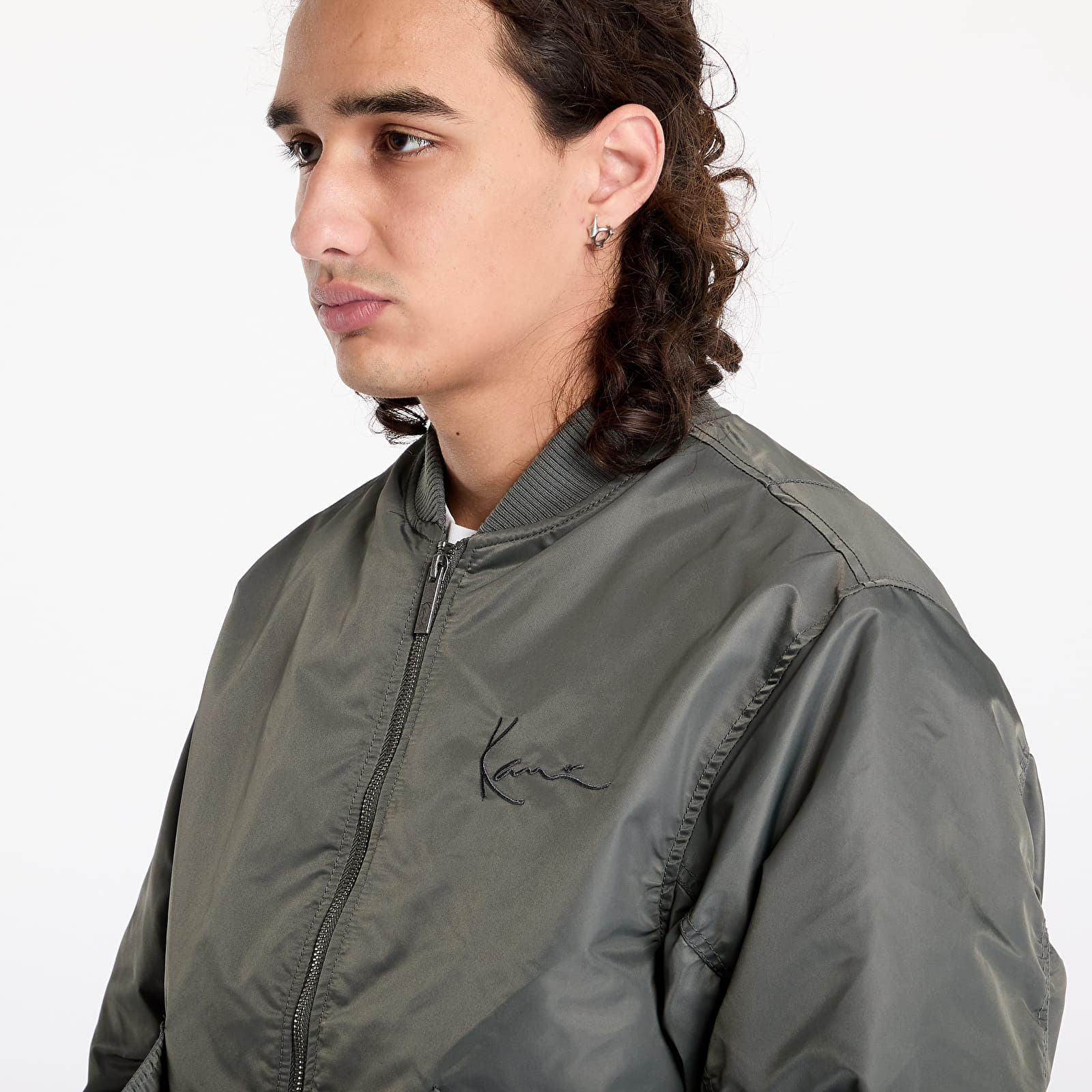 Chaquetas Karl Kani Small Signature Distressed Bomber Jacket Anthracite