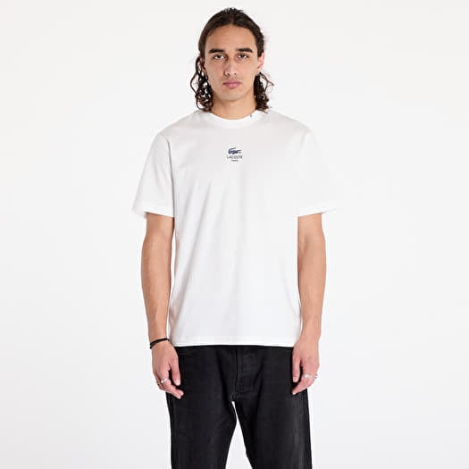 T-shirt LACOSTE Signature Print Cotton T-shirt Flour
