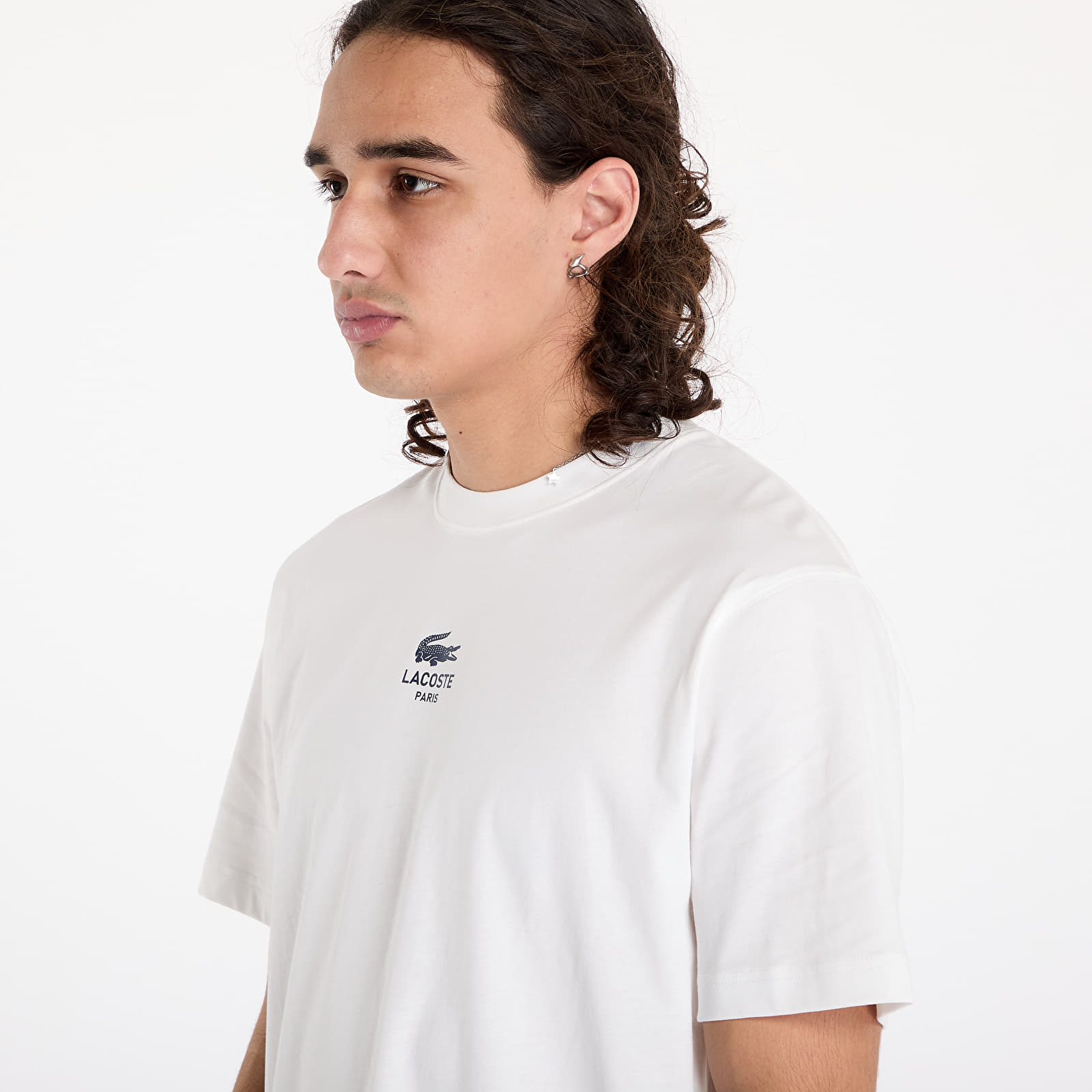 T-shirts LACOSTE Signature Print Cotton T-shirt Flour