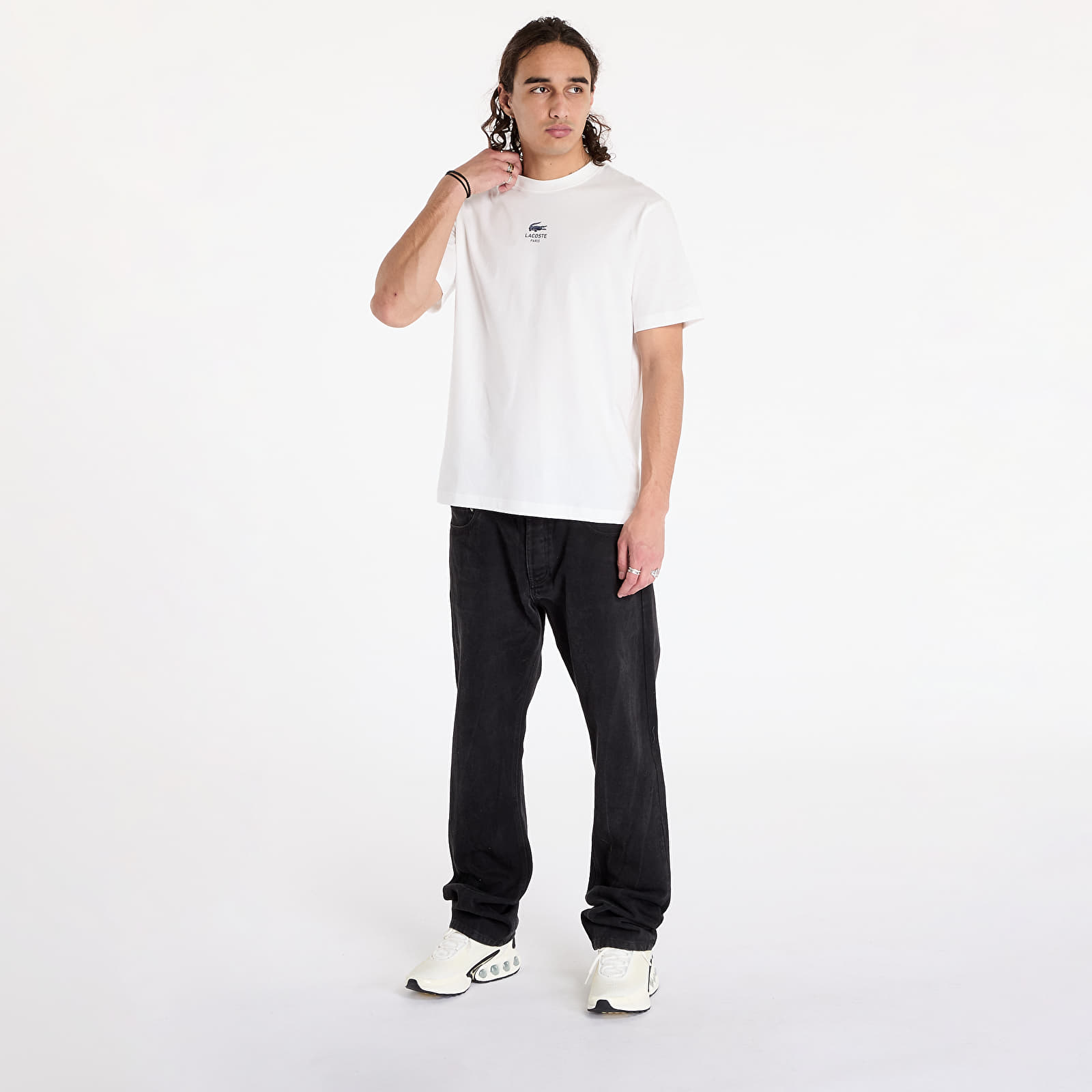 T-shirts LACOSTE Signature Print Cotton T-shirt Flour