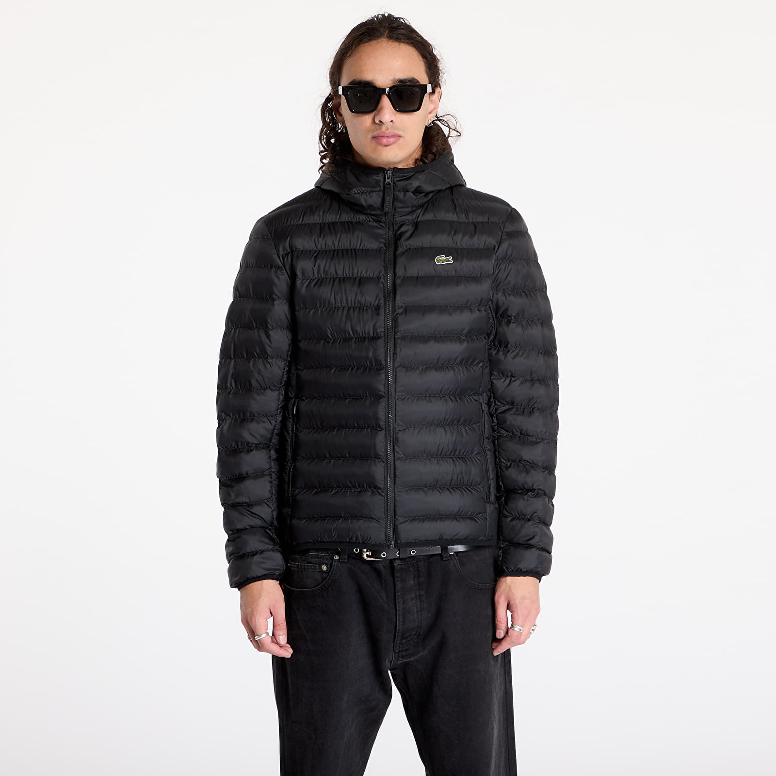 Vīriešu jakas LACOSTE Water-Repellent Quilted Puffed Jacket Black