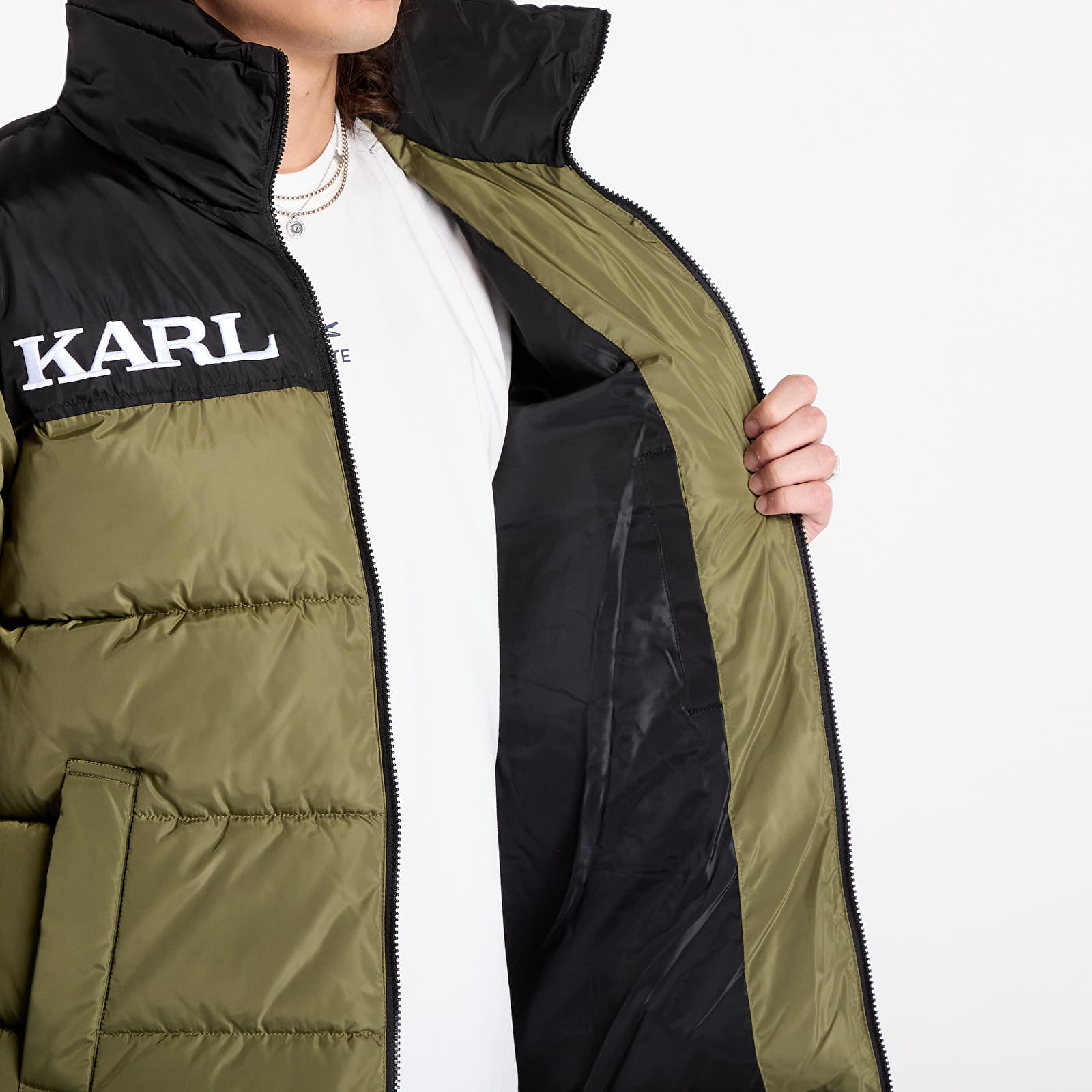Vestes Karl Kani Retro Essential Puffer Jacket Olive