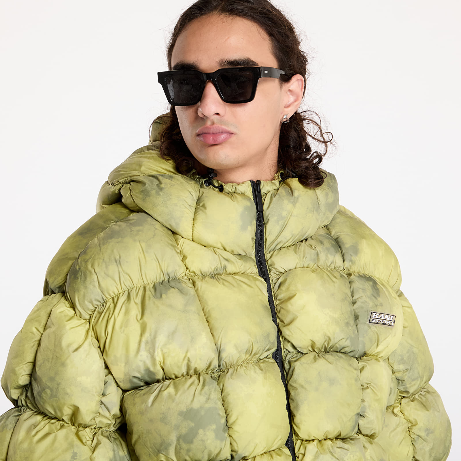 Chaquetas Karl Kani Sport Patch Square Quilted Puffer Jacket Lime Green