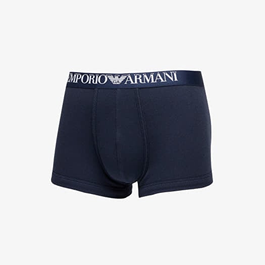 EA7 Emporio Armani Men's Knit Trunk 2-Pack Marine/ Bianco | Queens