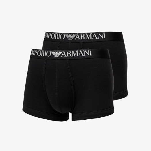 EA7 Emporio Armani Men's Knit Trunk 2-Pack Nero/ Nero