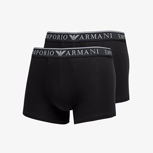 EA7 Emporio Armani Men's Knit Trunk 2-Pack Nero/ Nero