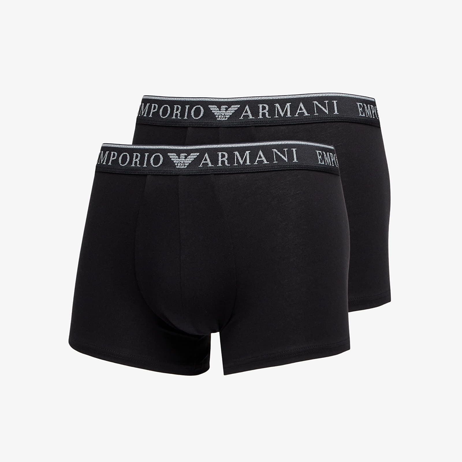 Boxershorts EA7 Emporio Armani Men's Knit Trunk 2-Pack Nero/ Nero