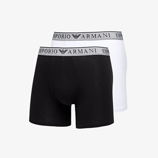 EA7 Emporio Armani Men's Knit Trunk 2-Pack Nero/ Bianco