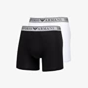 EA7 Emporio Armani Men's Knit Trunk 2-Pack Nero/ Bianco