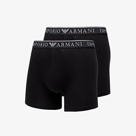 EA7 Emporio Armani Men's Knit Trunk 2-Pack Nero/ Nero