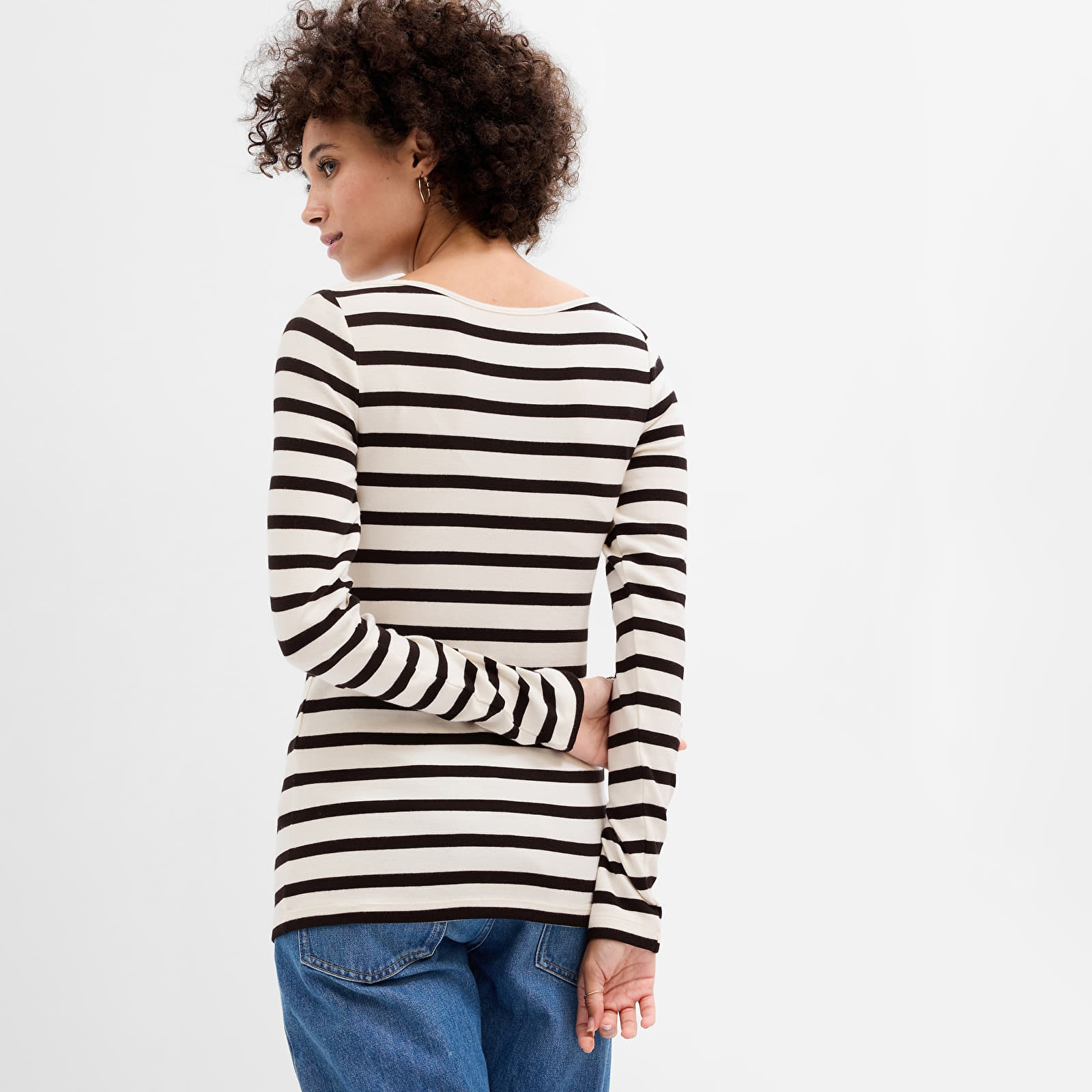 Women's T-shirts GAP Modal Bateau Navy White Stripe