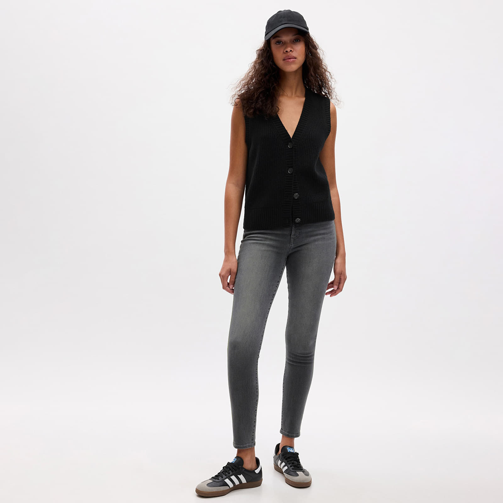Női farmerek GAP Denim Pants Skinny Grey Wash