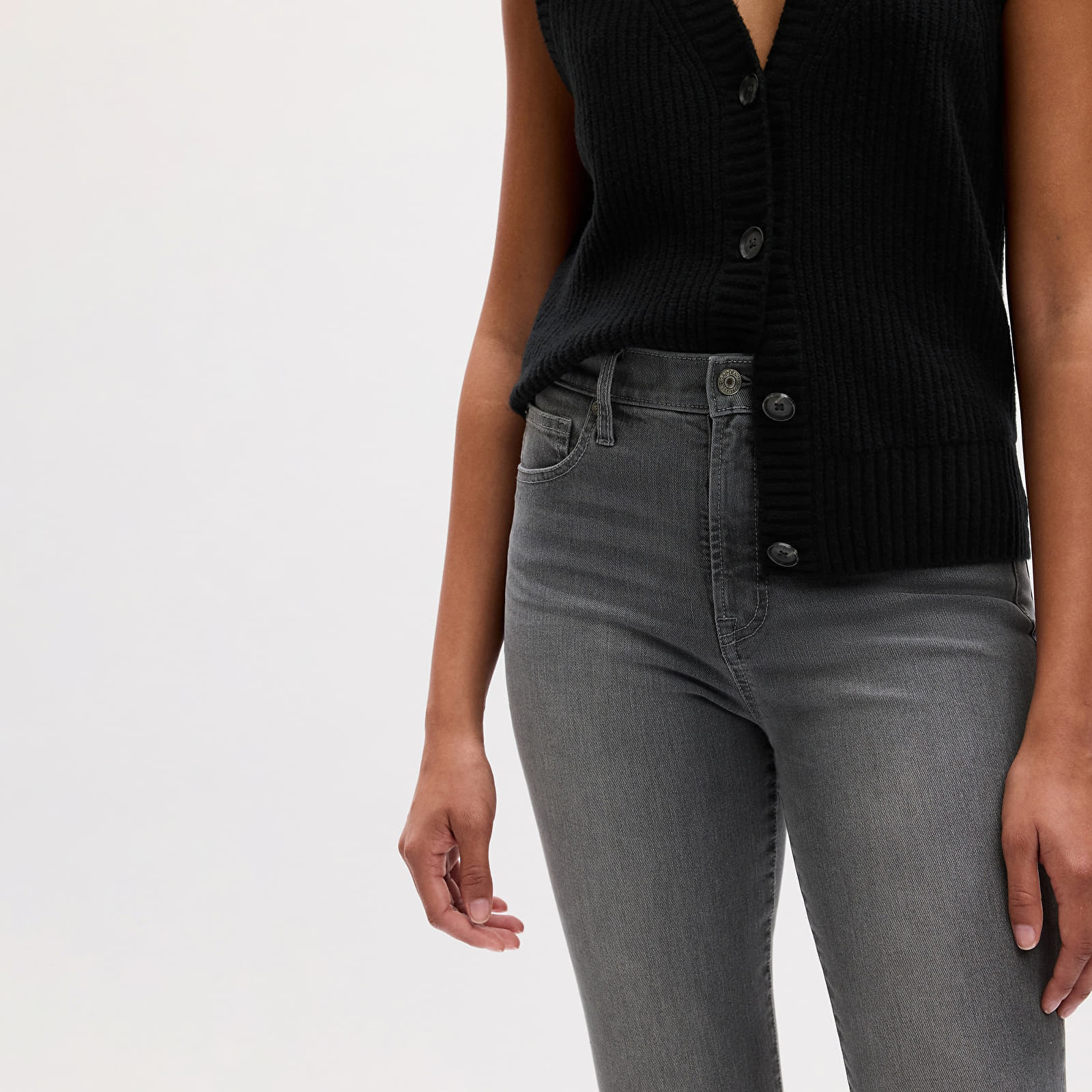 Női farmerek GAP Denim Pants Skinny Grey Wash