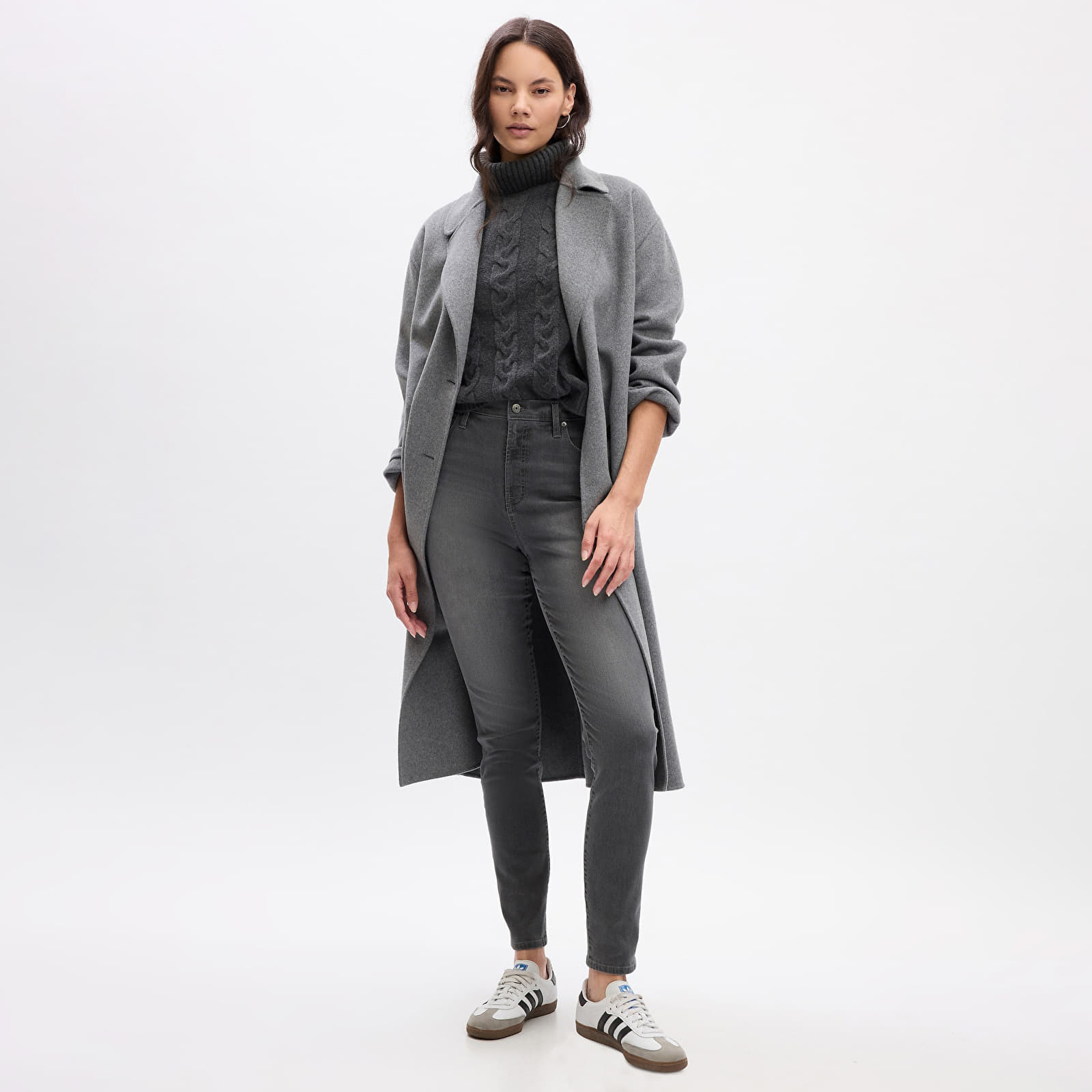 Női farmerek GAP Denim Pants Skinny Grey Wash