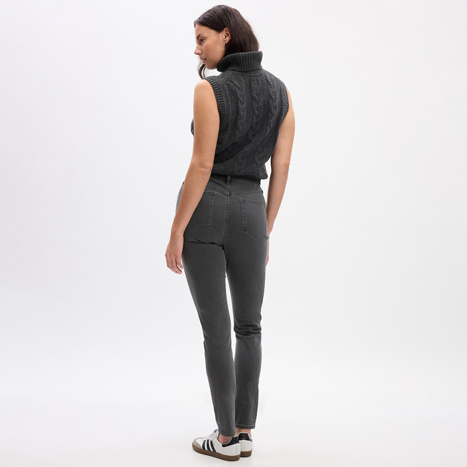 Női farmerek GAP Denim Pants Skinny Grey Wash