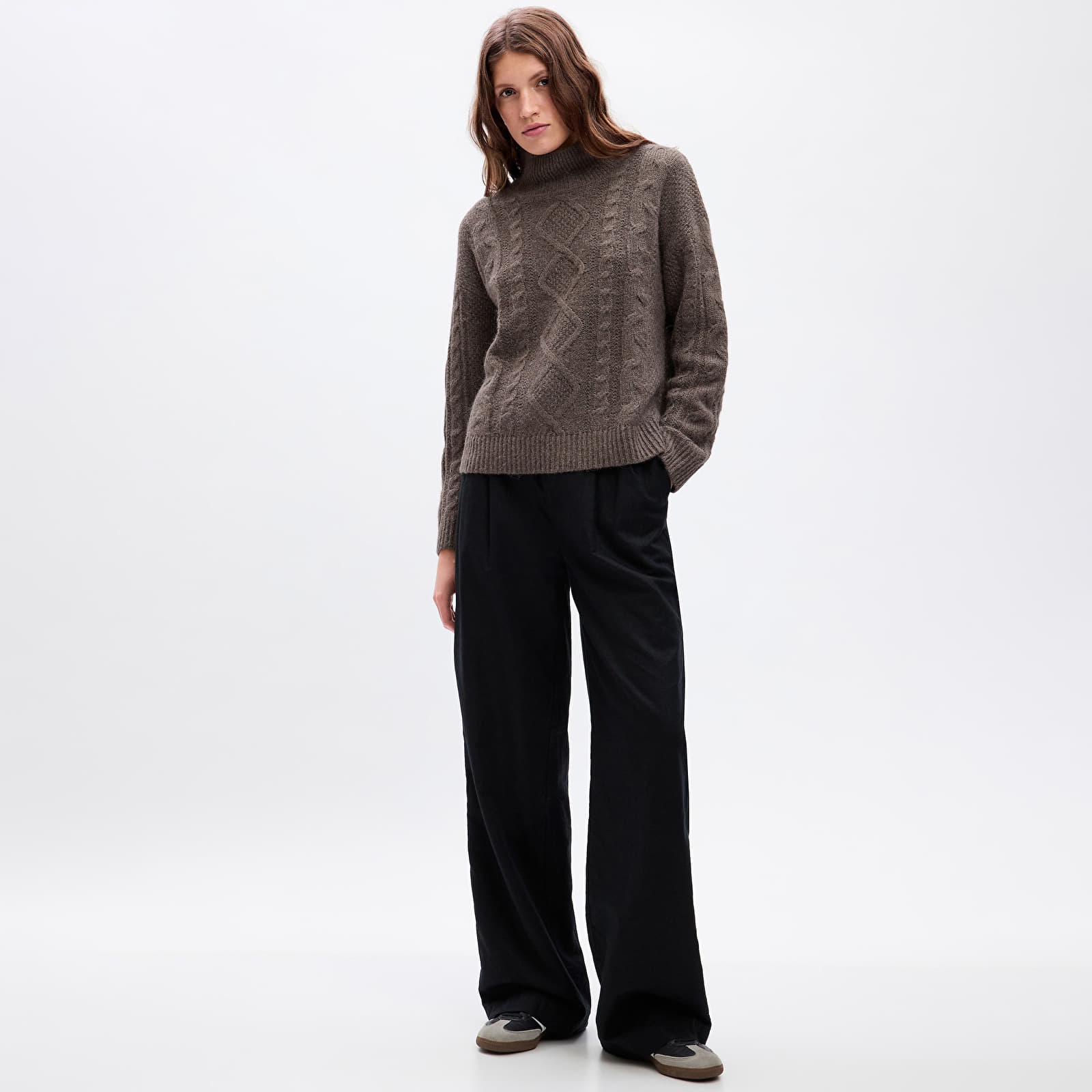 Women's Sweaters GAP Mockneck Cable New Cashmere