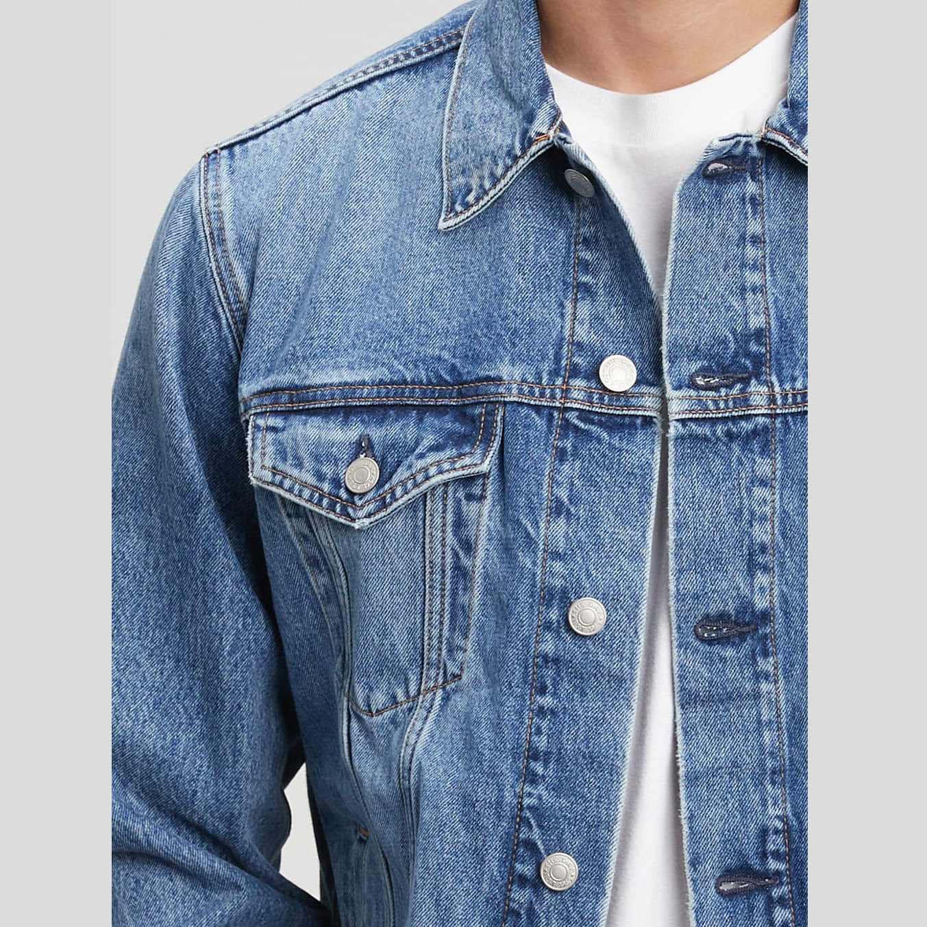 Herenjassen GAP Denim Jacket Medium Wash