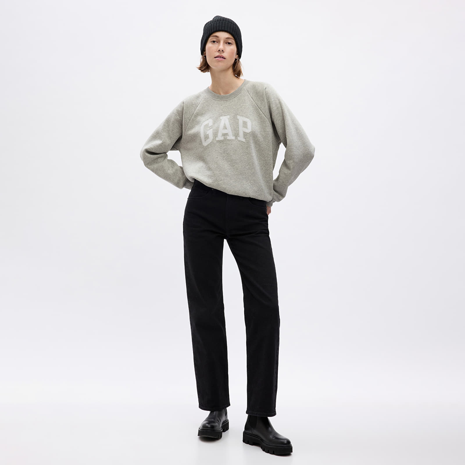 Gensere for kvinner GAP Logo Sweatshirt Light Heather Grey