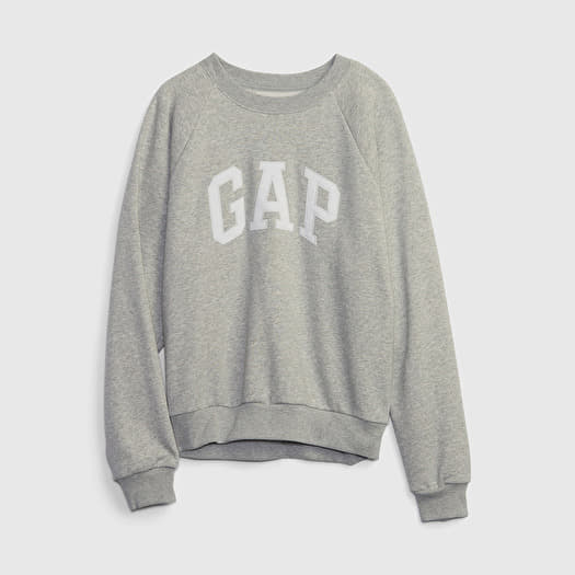 Women s Sweatshirts GAP Logo Sweatshirt Light Heather Grey Queens