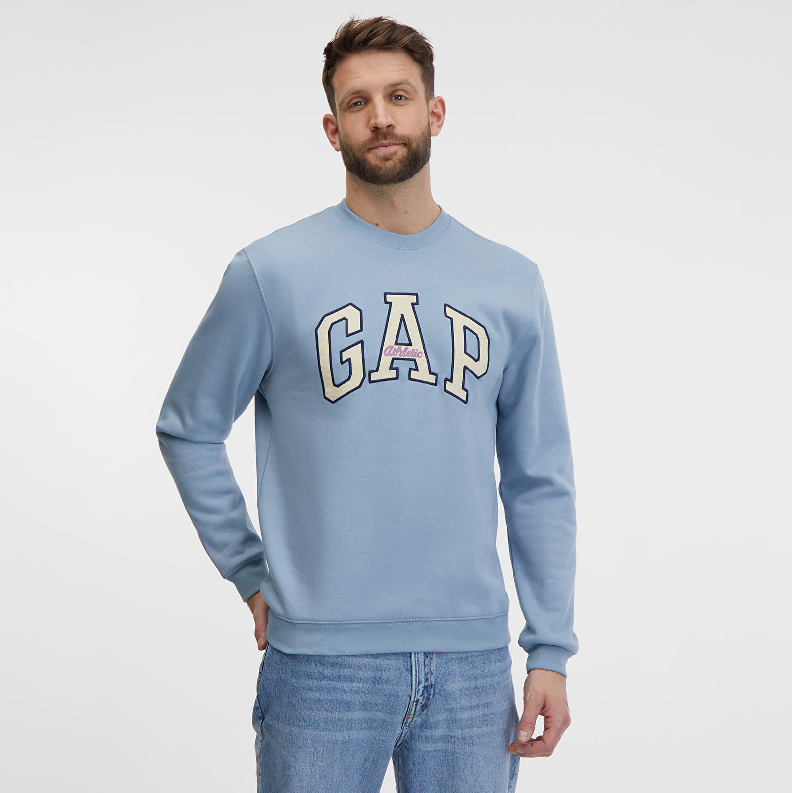 Heren sweatshirts GAP Core Logo Sweatshirt New England Sky