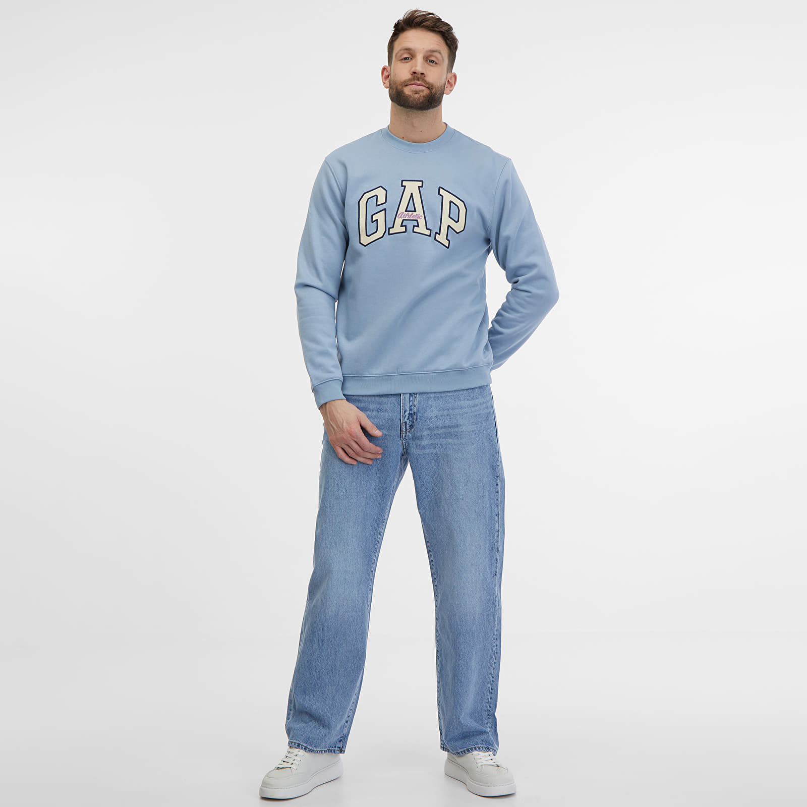 Heren sweatshirts GAP Core Logo Sweatshirt New England Sky